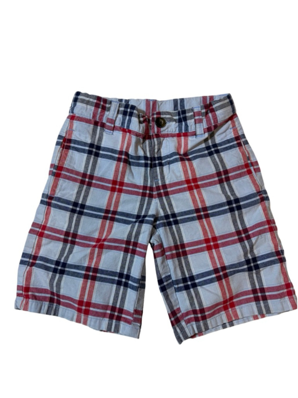 Janie and Jack Plaid Shorts Boys Size 5 Red Blue Preppy Americana